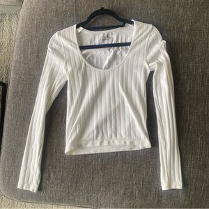 Free people white long sleeve top